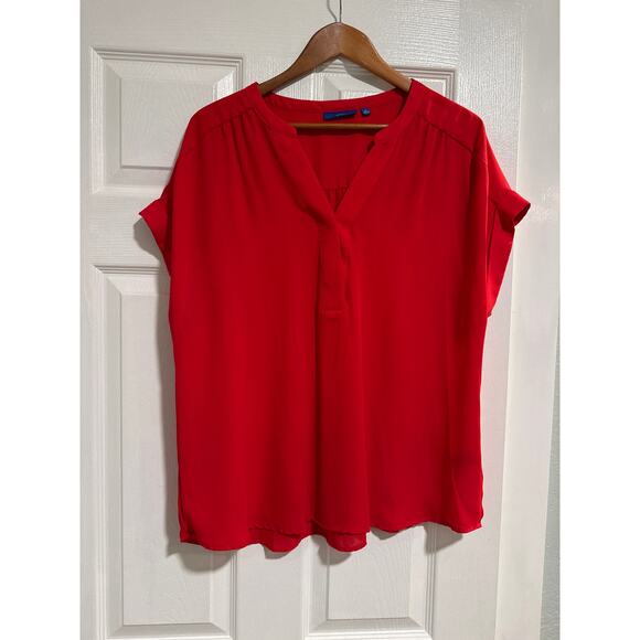 Apt. 9 Tops - APT. 9 Red Short Sleeve Blouse Women's Size XL